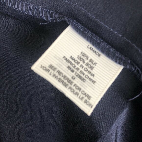 LAmade navy Silk ruched belt Shift Dress Medium NWT - Picture 7 of 16